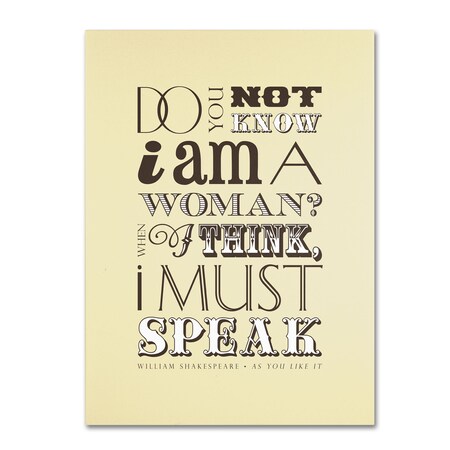 Trademark Fine Art Megan Romo 'Women Must Speak' Canvas Art, 26x32 MR0116-C2632GG